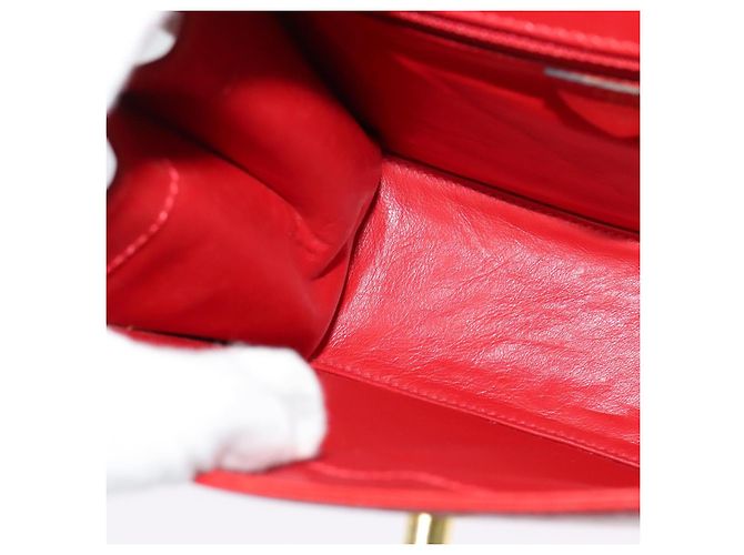 Céline Borsa a mano CELINE in pelle 2 vie rossa oro Auth 127535 Rosso D'oro - vista 21
