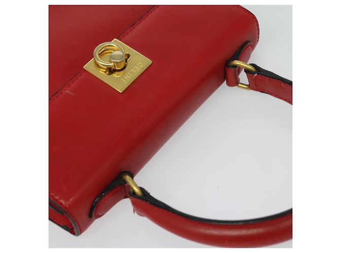 Céline Borsa a mano CELINE in pelle 2 vie rossa oro Auth 127535 Rosso D'oro - vista 6
