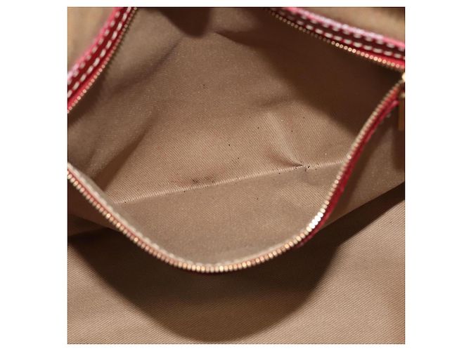 Céline Bolsa de Ombro em Lona Macadam CELINE Bege Ouro Auth 125691 Dourado - vista 11