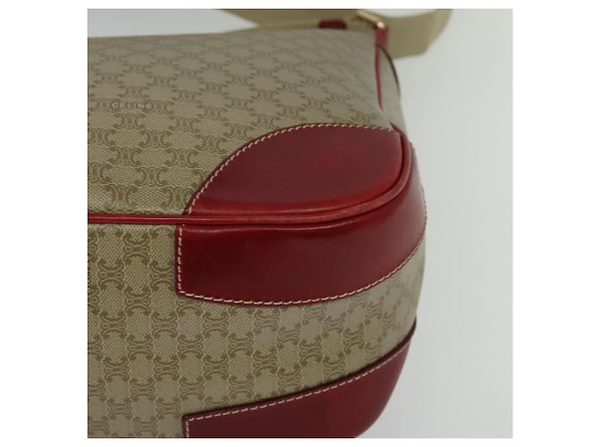 Céline Bolsa de Ombro em Lona Macadam CELINE Bege Ouro Auth 125691 Dourado - vista 14