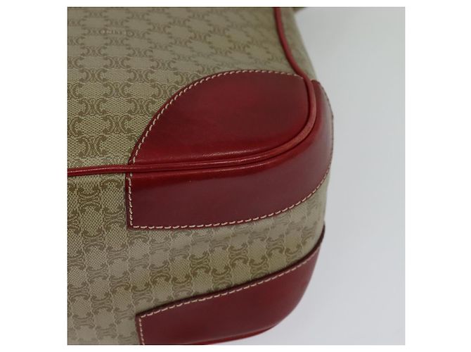 Céline Bolsa de Ombro em Lona Macadam CELINE Bege Ouro Auth 125691 Dourado - vista 16