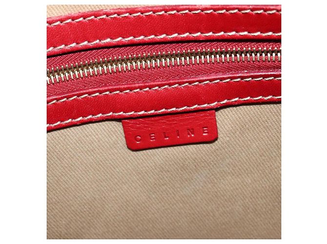 Céline Bolsa de Ombro em Lona Macadam CELINE Bege Ouro Auth 125691 Dourado - vista 17