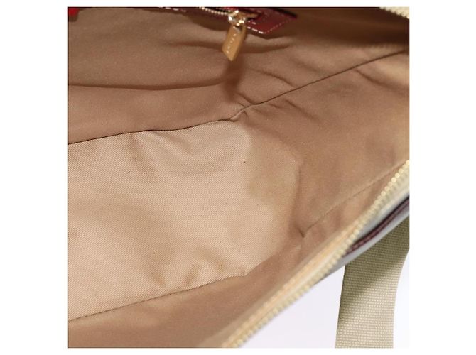 Céline Bolsa de Ombro em Lona Macadam CELINE Bege Ouro Auth 125691 Dourado - vista 18