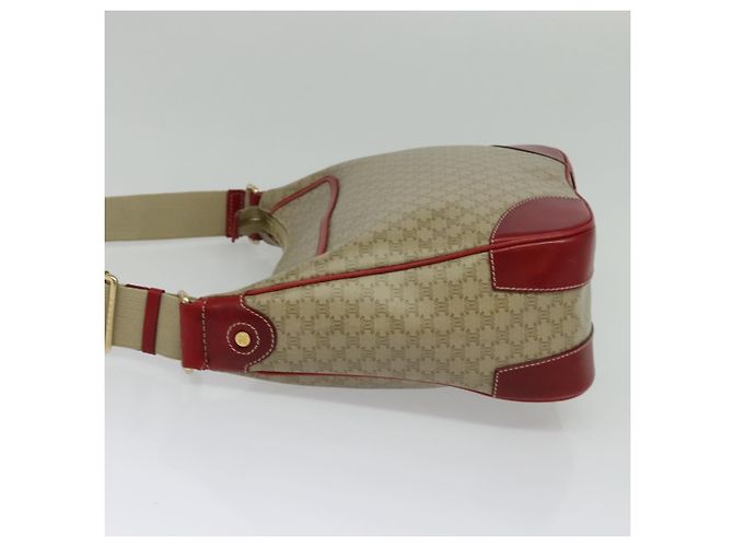 Céline Bolsa de Ombro em Lona Macadam CELINE Bege Ouro Auth 125691 Dourado - vista 3