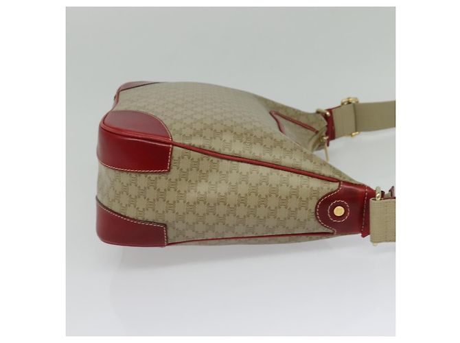 Céline Bolsa de Ombro em Lona Macadam CELINE Bege Ouro Auth 125691 Dourado - vista 4