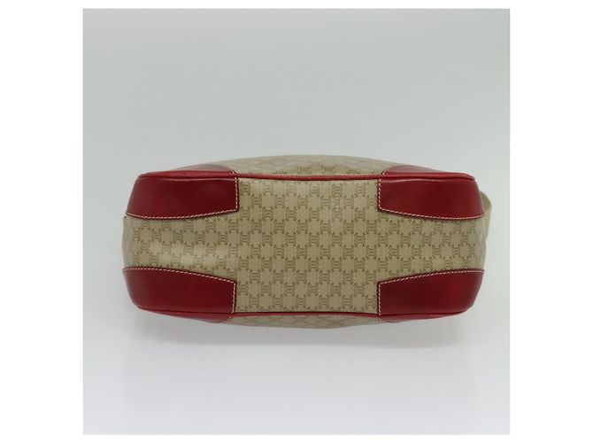 Céline Bolsa de Ombro em Lona Macadam CELINE Bege Ouro Auth 125691 Dourado - vista 5