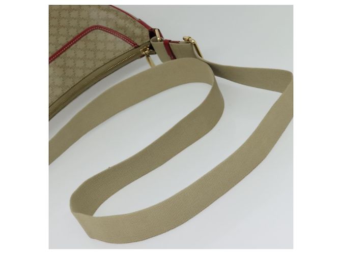 Céline Bolsa de Ombro em Lona Macadam CELINE Bege Ouro Auth 125691 Dourado - vista 7