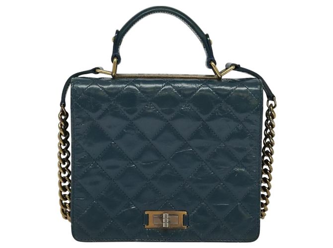 CHANEL Matelasse Chain Shoulder Bag Leather 2way Green Gold CC Auth 125767 Golden - view 13