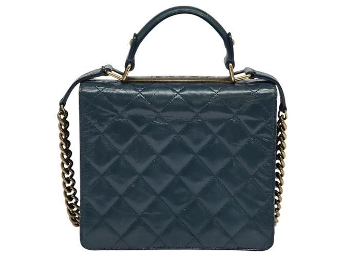 CHANEL Matelasse Chain Shoulder Bag Leather 2way Green Gold CC Auth 125767 Golden - view 2