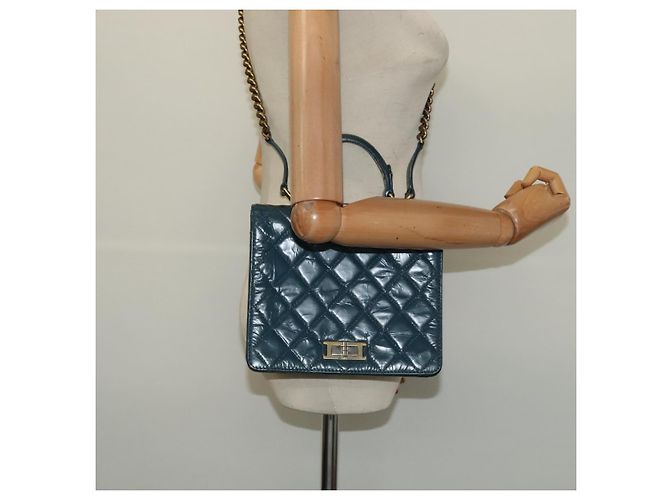 CHANEL Matelasse Chain Shoulder Bag Leather 2way Green Gold CC Auth 125767 Golden - view 28