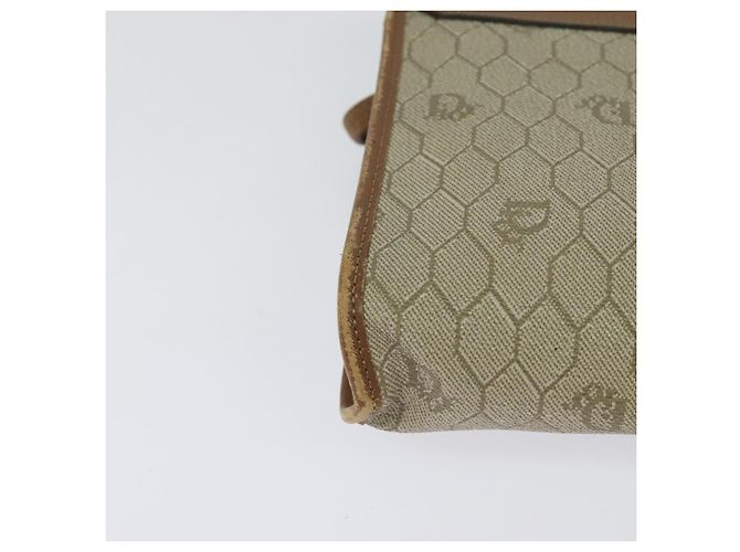 Borsa a spalla in tela a nido d'ape PVC beige Auth BA3448 Christian Dior - vista 15