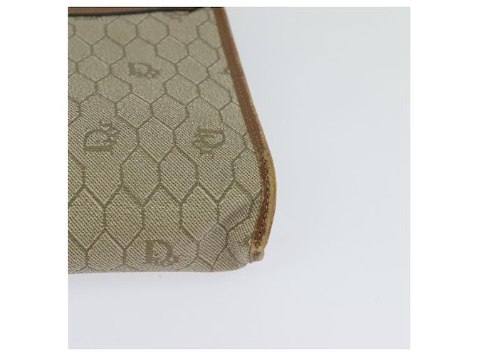 Borsa a spalla in tela a nido d'ape PVC beige Auth BA3448 Christian Dior - vista 16