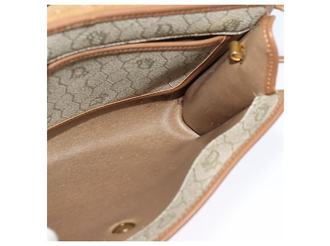 Borsa a spalla in tela a nido d'ape PVC beige Auth BA3448 Christian Dior - vista 18