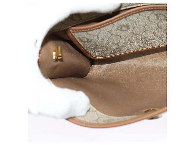 Borsa a spalla in tela a nido d'ape PVC beige Auth BA3448 Christian Dior - vista 19