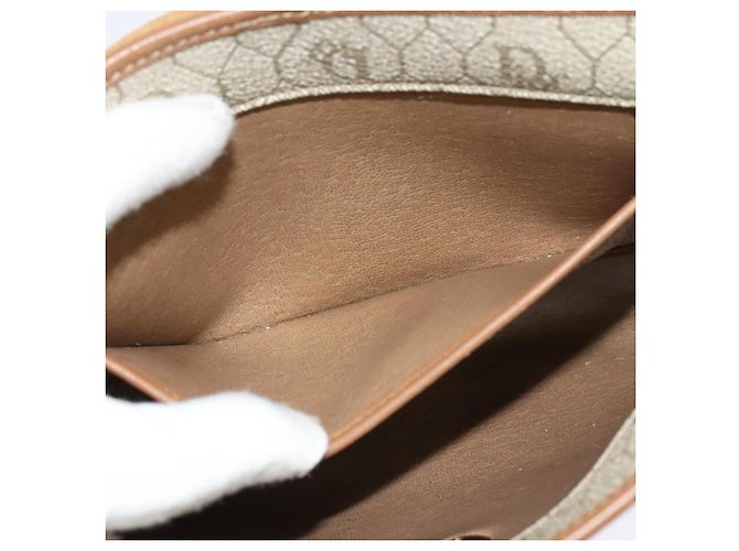 Borsa a spalla in tela a nido d'ape PVC beige Auth BA3448 Christian Dior - vista 20