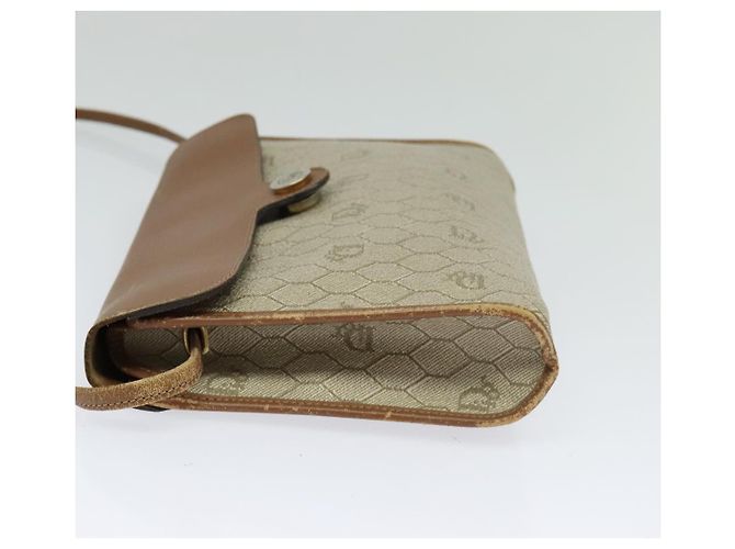 Borsa a spalla in tela a nido d'ape PVC beige Auth BA3448 Christian Dior - vista 3