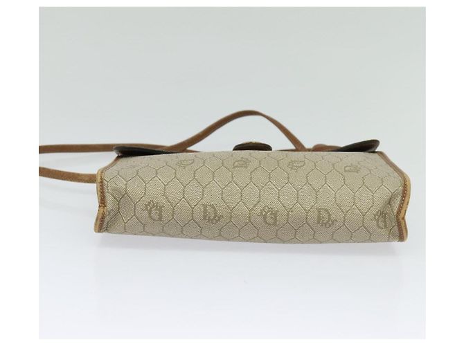 Borsa a spalla in tela a nido d'ape PVC beige Auth BA3448 Christian Dior - vista 5
