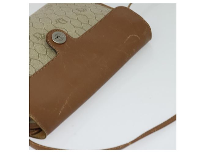 Borsa a spalla in tela a nido d'ape PVC beige Auth BA3448 Christian Dior - vista 6