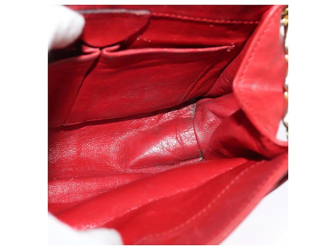 Céline Borsa a spalla CELINE in pelle rossa e oro Auth 127536 Rosso D'oro - vista 19