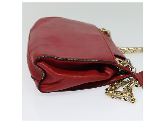 Céline Borsa a spalla CELINE in pelle rossa e oro Auth 127536 Rosso D'oro - vista 4
