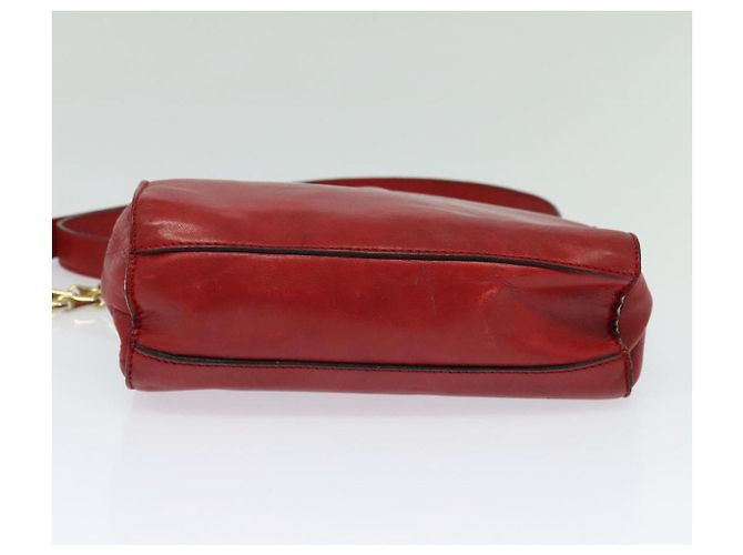 Céline Borsa a spalla CELINE in pelle rossa e oro Auth 127536 Rosso D'oro - vista 5