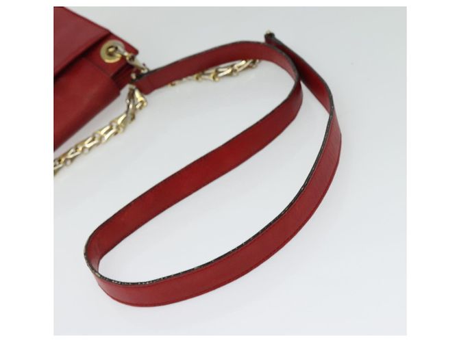 Céline Borsa a spalla CELINE in pelle rossa e oro Auth 127536 Rosso D'oro - vista 7