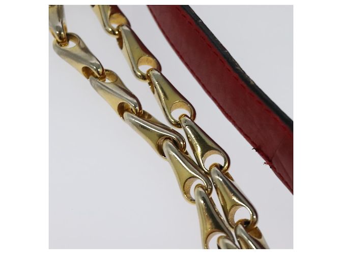 Céline Borsa a spalla CELINE in pelle rossa e oro Auth 127536 Rosso D'oro - vista 9