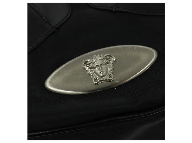 Borsa a spalla Gianni Versace in pelle nera argento autentica bs26903 Nero - vista 17