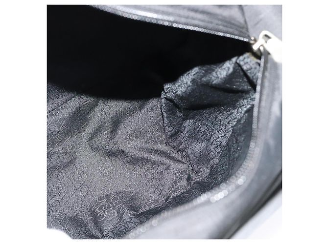 Borsa a spalla Gianni Versace in pelle nera argento autentica bs26903 Nero - vista 18