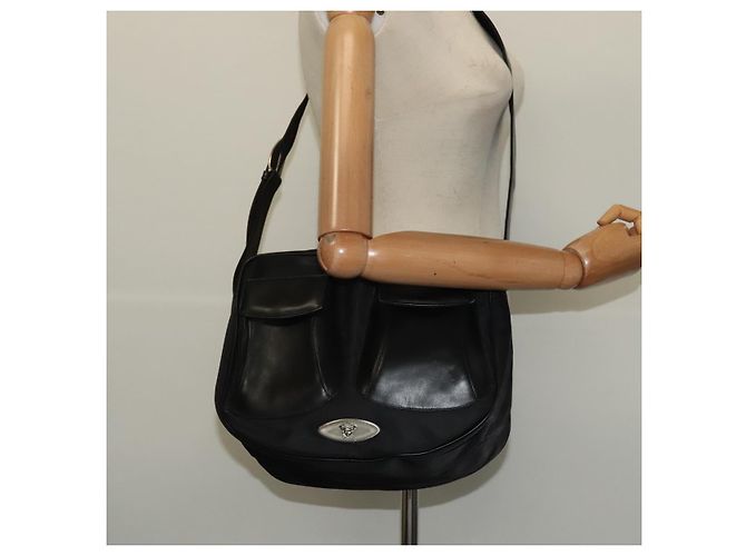 Borsa a spalla Gianni Versace in pelle nera argento autentica bs26903 Nero - vista 20