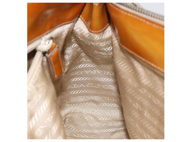 PRADA Borsa a mano trapuntata in nylon beige argento autentica ki5791 - vista 20