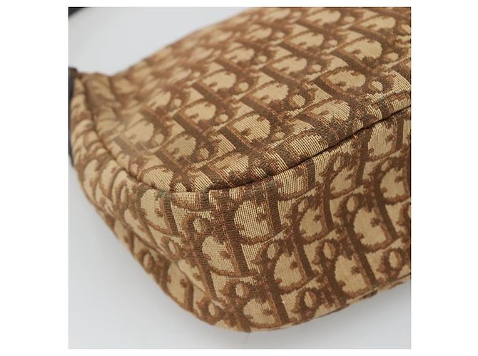 Borsa a spalla in tela Trotter Christian Dior marrone oro Auth 127684 - vista 16