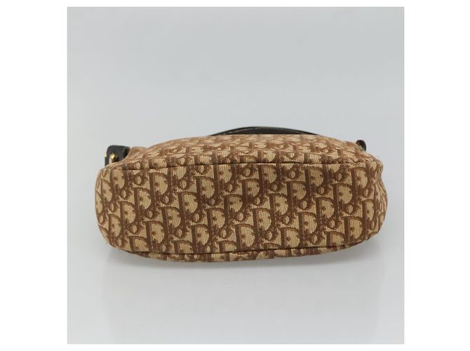 Borsa a spalla in tela Trotter Christian Dior marrone oro Auth 127684 - vista 5
