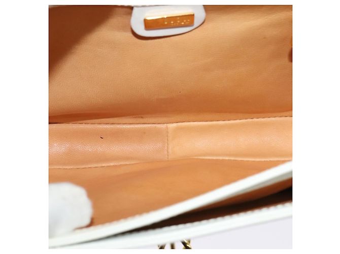 Borsa a Spalla GUCCI in Pelle Bianca e Oro Auth hk2861 Bianco D'oro - vista 10