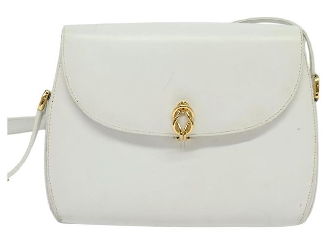 Borsa a Spalla GUCCI in Pelle Bianca e Oro Auth hk2861 Bianco D'oro - vista 13
