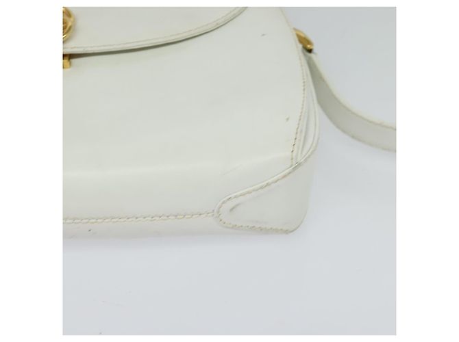 Borsa a Spalla GUCCI in Pelle Bianca e Oro Auth hk2861 Bianco D'oro - vista 14