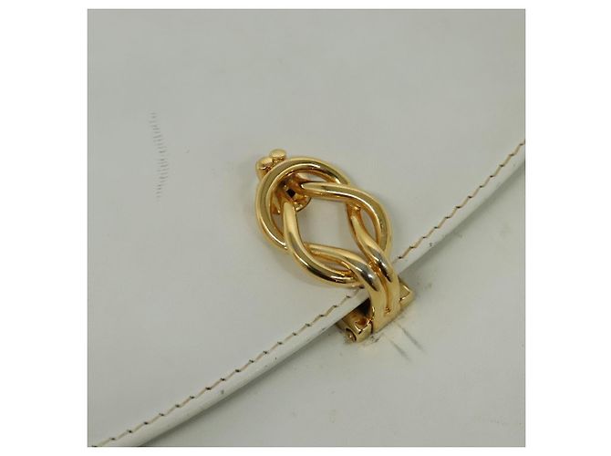 Borsa a Spalla GUCCI in Pelle Bianca e Oro Auth hk2861 Bianco D'oro - vista 17