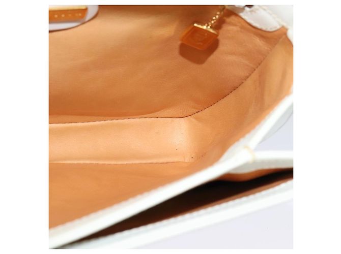 Borsa a Spalla GUCCI in Pelle Bianca e Oro Auth hk2861 Bianco D'oro - vista 20