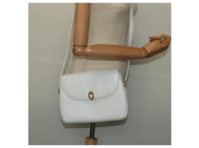 Borsa a Spalla GUCCI in Pelle Bianca e Oro Auth hk2861 Bianco D'oro - vista 23