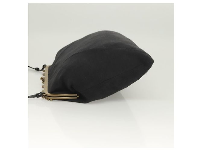 Borsa a Spalla Miu Miu in Cotone Nero Auth hk2812 - vista 4