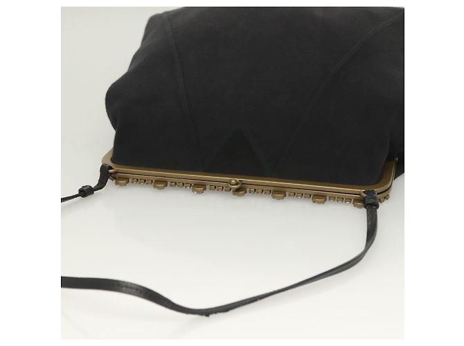 Borsa a Spalla Miu Miu in Cotone Nero Auth hk2812 - vista 6