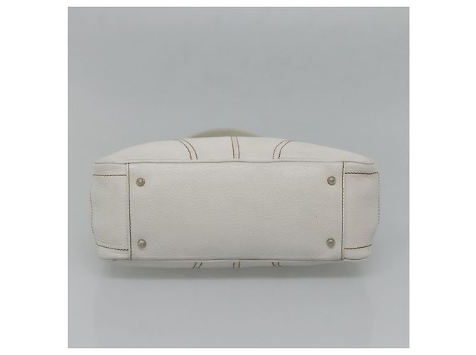 MCM Schultertasche aus Leder Weiß Silber Authentisch 129389 - Ansicht 5