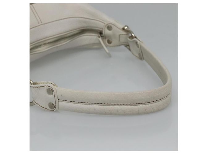 MCM Schultertasche aus Leder Weiß Silber Authentisch 129389 - Ansicht 7