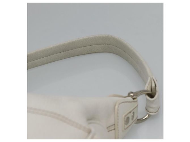 MCM Schultertasche aus Leder Weiß Silber Authentisch 129389 - Ansicht 8