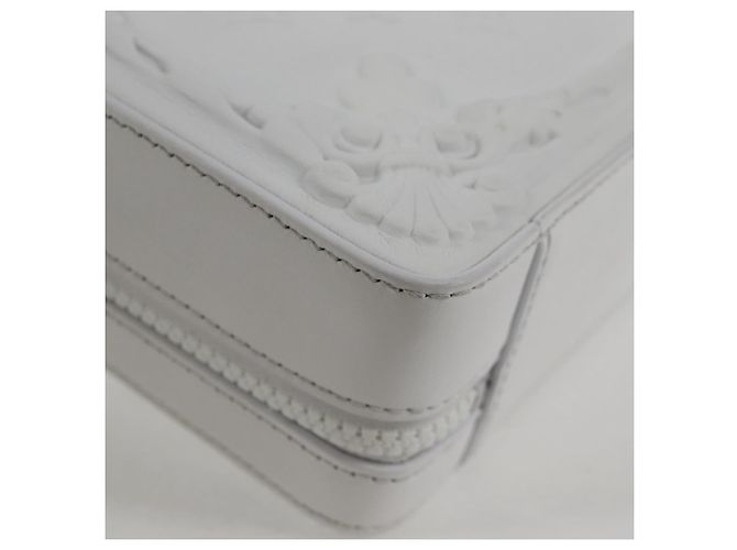 LOUIS VUITTON Monogramma LV Ornamento Borsa Trunk Morbida Bianca M21833 LV Auth MX402SM Bianco - vista 15