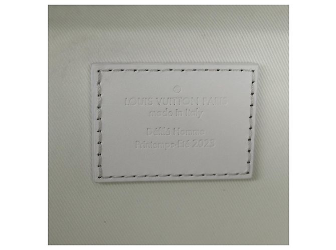 LOUIS VUITTON Monogramma LV Ornamento Borsa Trunk Morbida Bianca M21833 LV Auth MX402SM Bianco - vista 17