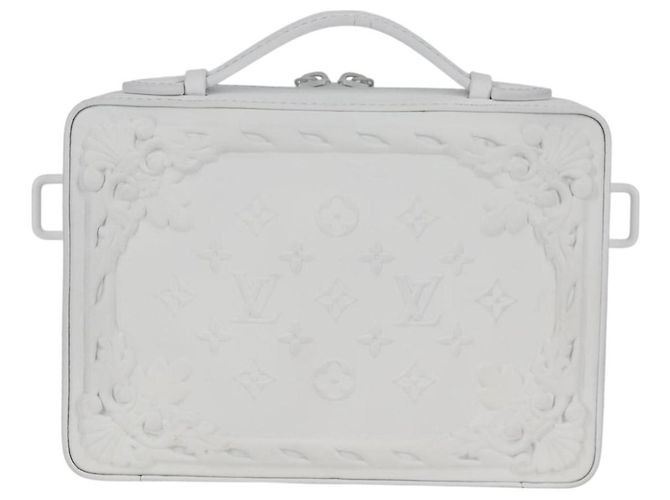 LOUIS VUITTON Monogramma LV Ornamento Borsa Trunk Morbida Bianca M21833 LV Auth MX402SM Bianco - vista 2