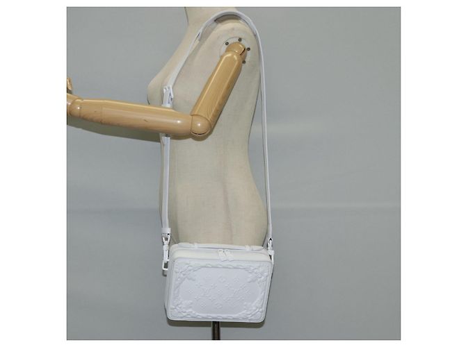 LOUIS VUITTON Monogramma LV Ornamento Borsa Trunk Morbida Bianca M21833 LV Auth MX402SM Bianco - vista 22