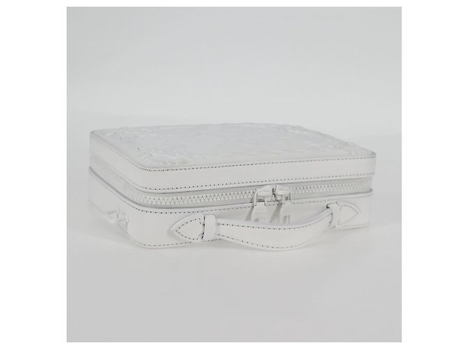 LOUIS VUITTON Monogramma LV Ornamento Borsa Trunk Morbida Bianca M21833 LV Auth MX402SM Bianco - vista 6