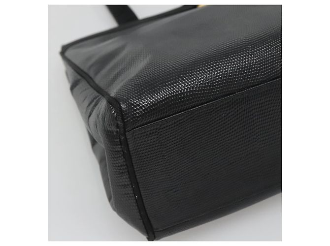 Borsa tote in pelle nera e oro Auth 125813 di Salvatore Ferragamo Nero D'oro - vista 14